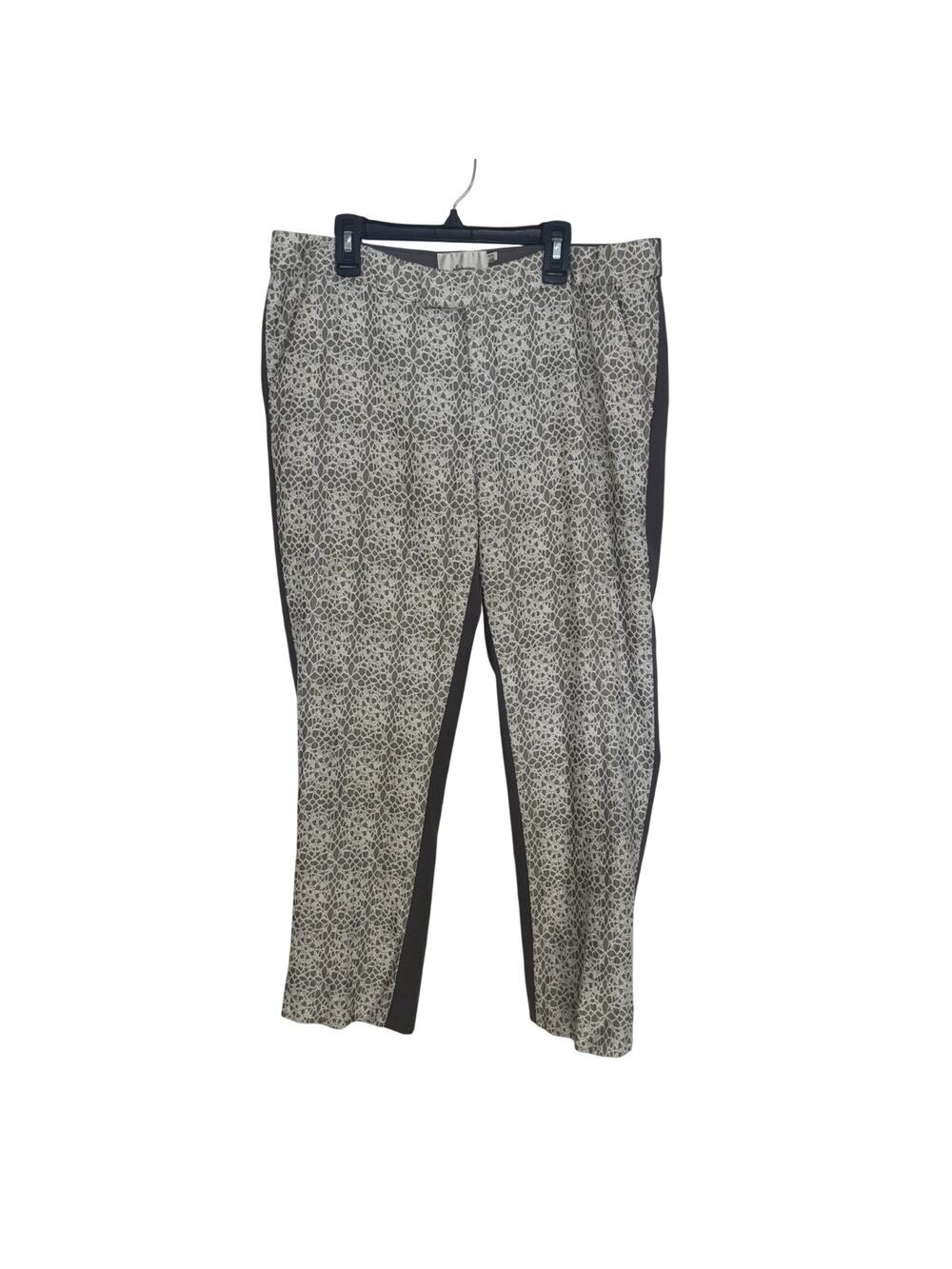 Anthropologie Elevenses Lace Front Trousers 12 Boho Office Stretch
